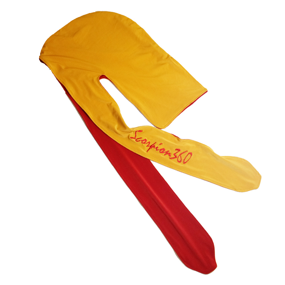 King Scorpion 360 Large Fat-Lace Reversible Silk Du-Rag | Mustard Yellow & Rust