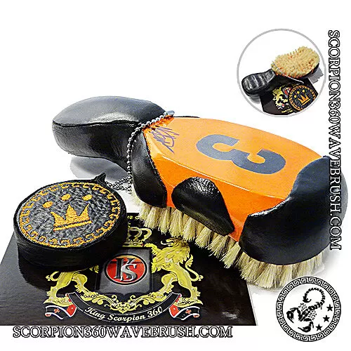 King Scorpion 360 Leather Grip Club Wave Brush
