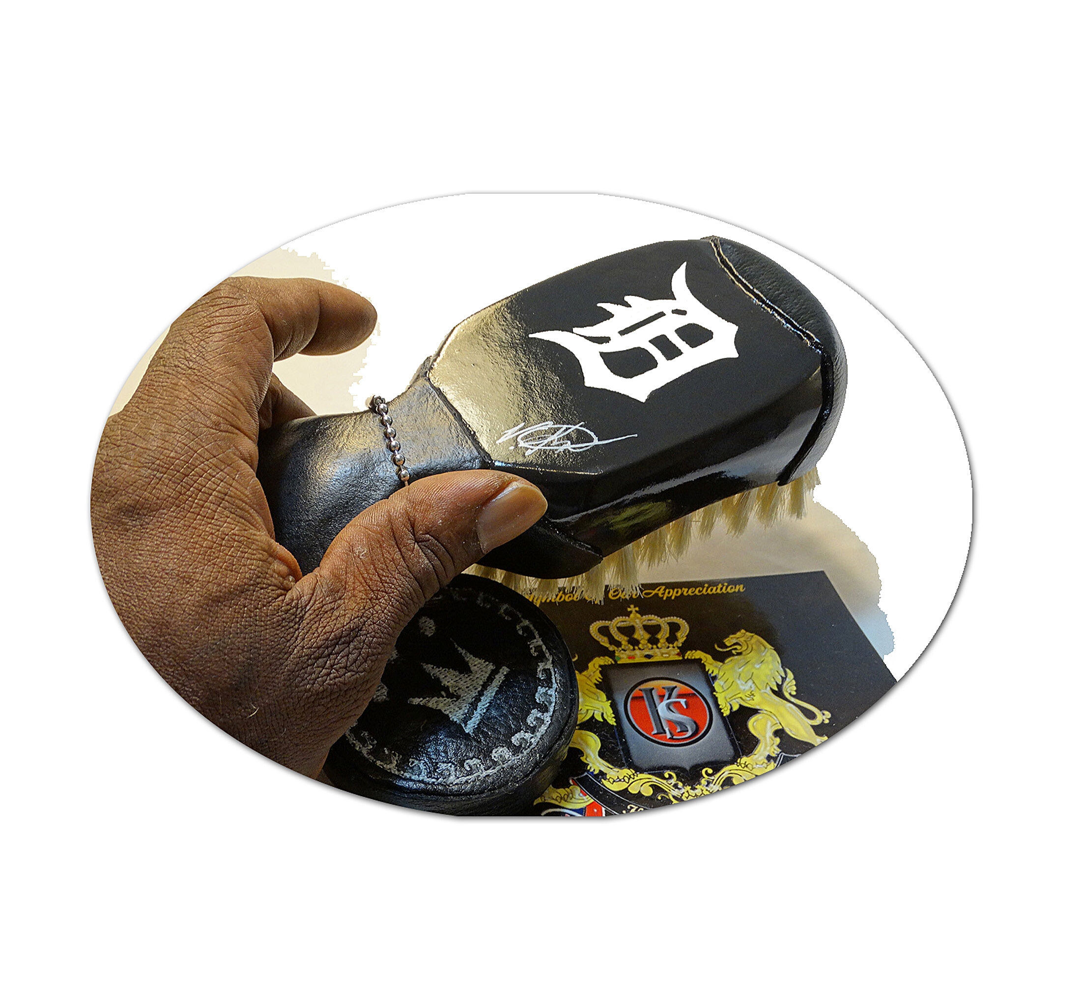 Medium Soft Leather Grip Club Wave Brush | KSCB-5235G