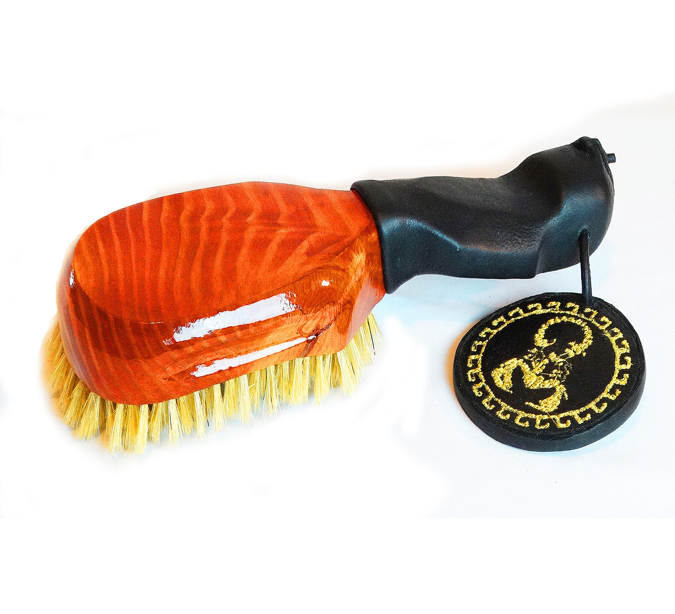 King Scorpion 360 Leather Grip Wave Brush | Cherry