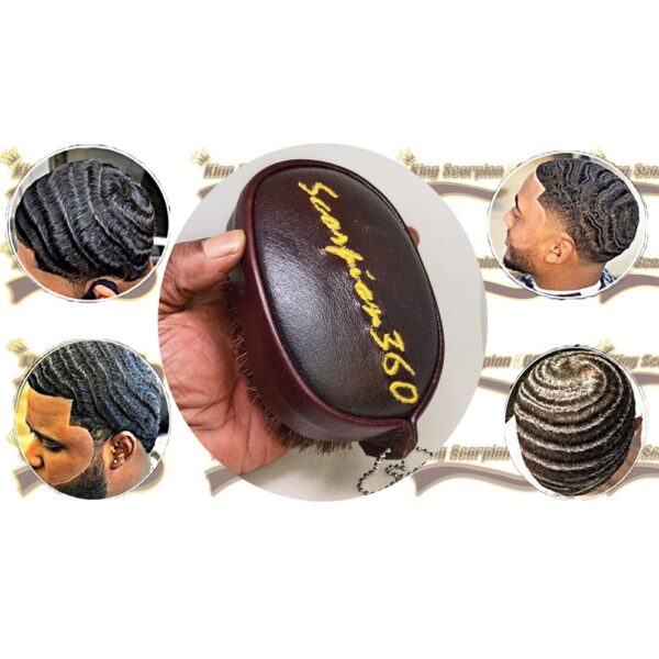 King Scorpion 360 Floating Cushion Leather Grip 540 Wave Brush | Brown/Gold