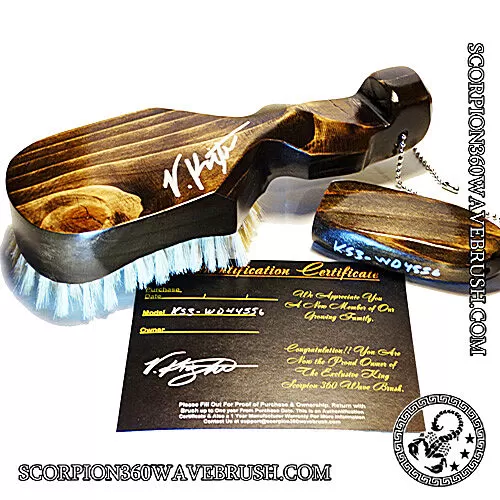 King Scorpion 360 Medium Hard Wave Brush | Walnut