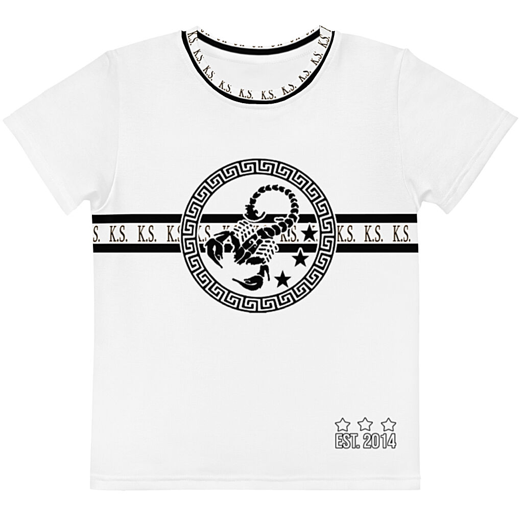 King Scorpion 360 Kids Crew Neck T-Shirt | White