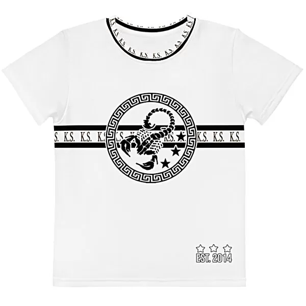 King Scorpion 360 Kids Crew Neck T-Shirt | White