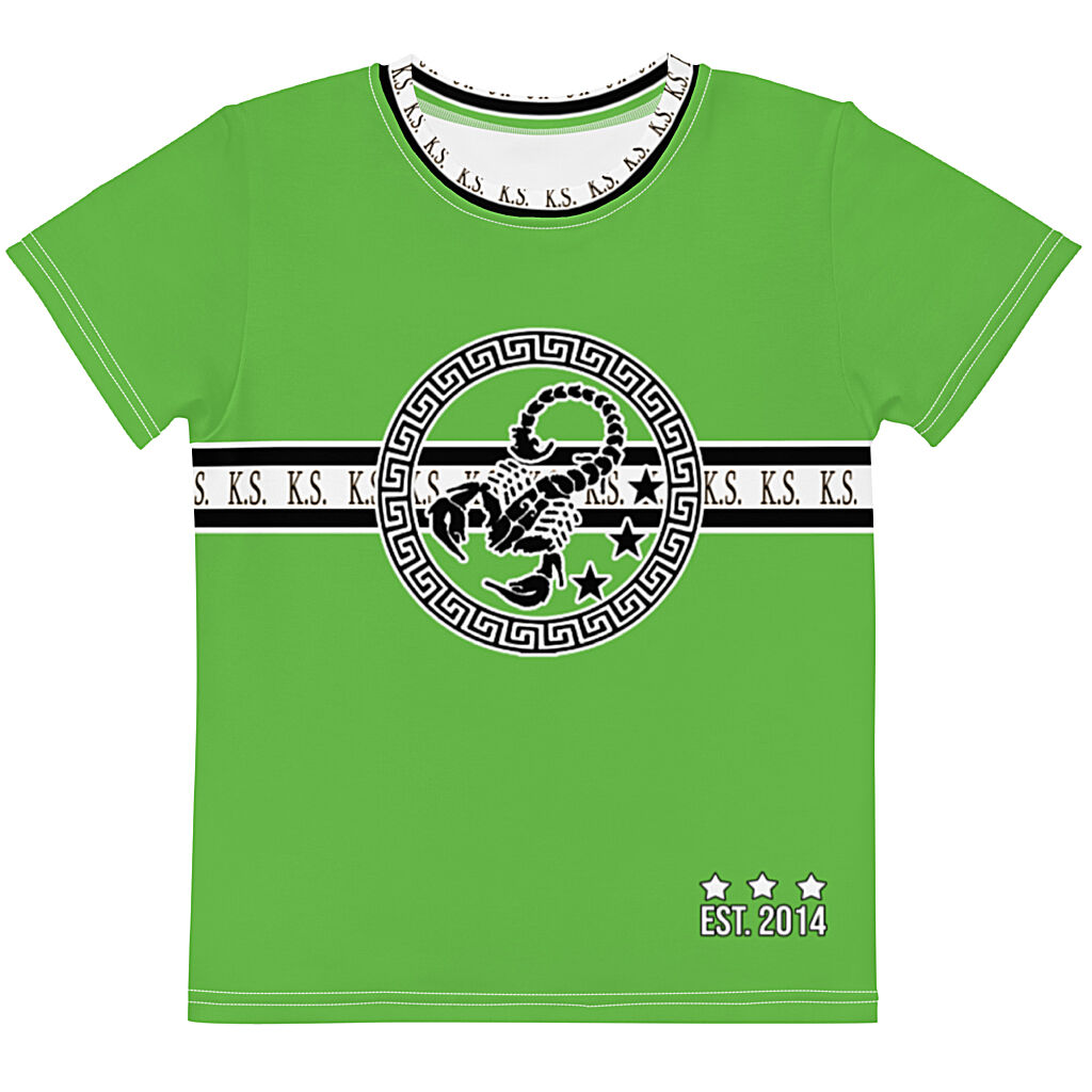 King Scorpion 360 Kids Crew Neck T-Shirt | Kelly Green