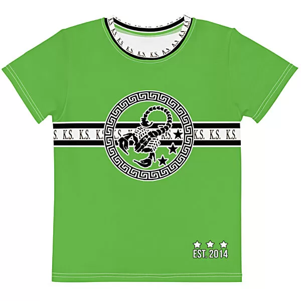 King Scorpion 360 Kids Crew Neck T-Shirt | Kelly Green