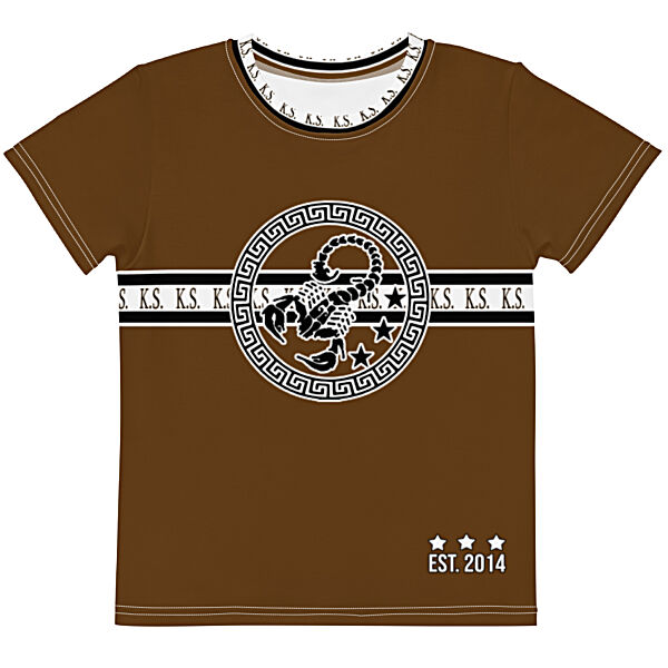 King Scorpion 360 Kids Crew Neck T-Shirt | Brown