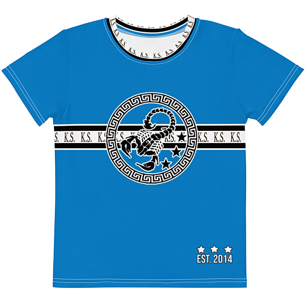 King Scorpion 360 Kids Crew Neck T-Shirt | Navy Blue