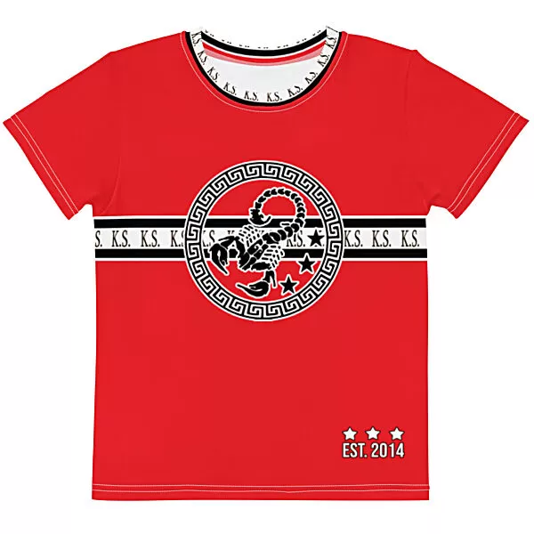 King Scorpion 360 Kids Crew Neck T-Shirt | Red