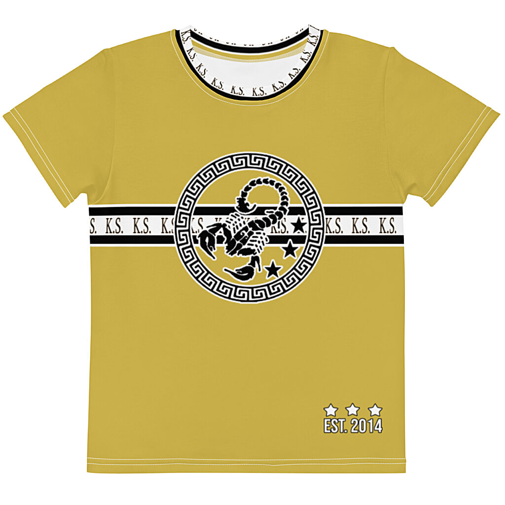 King Scorpion 360 Kids Crew Neck T-Shirt | Gold