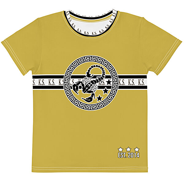 King Scorpion 360 Kids Crew Neck T-Shirt | Gold