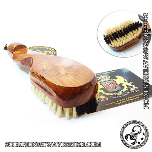 King Scorpion 360 Medium Soft Long Handle Wave Brush | Honey Brown