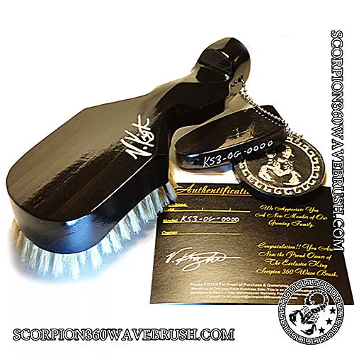 King Scorpion 360 Medium Hard Wave Brush | Indigenous Black