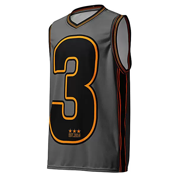 King Scorpion 360 Recycled Unisex Basketball Jersey | Grey/Black/Orange