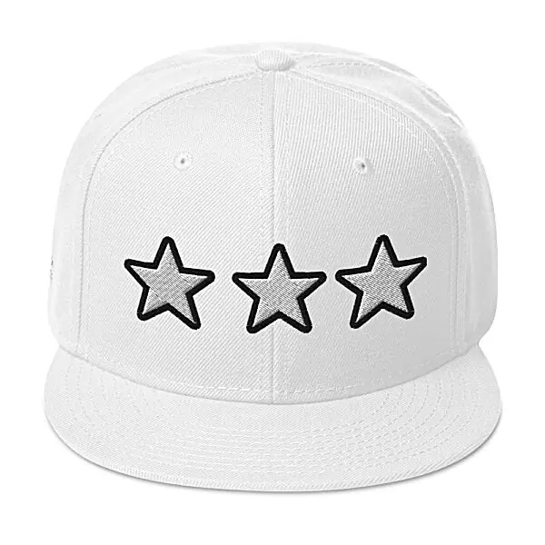 KS3 White Embroidered Snapback Hat