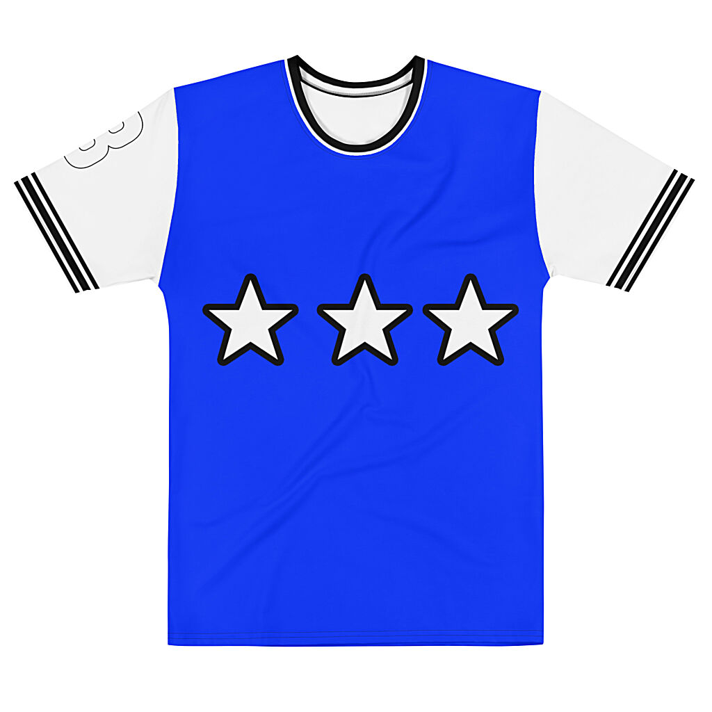 King Scorpion 360 Derby Blue, White & Black Men's Crew Neck T-Shirt