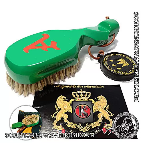 King Scorpion 360 Hornet Green Hard Wave Brush