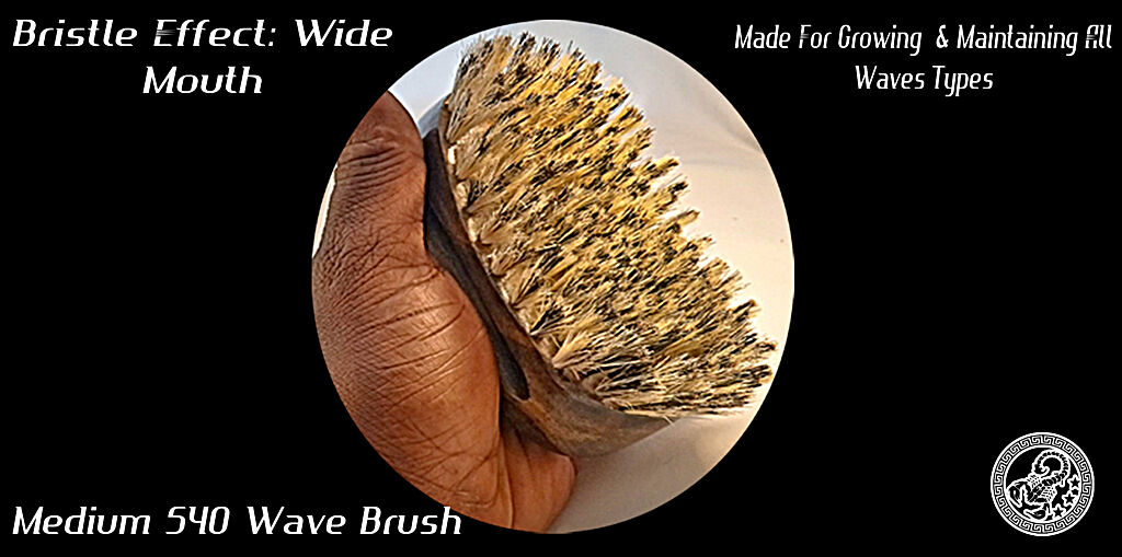 Medium Black Pine 540 Wave Brush | King Scorpion 360 Wave Brush