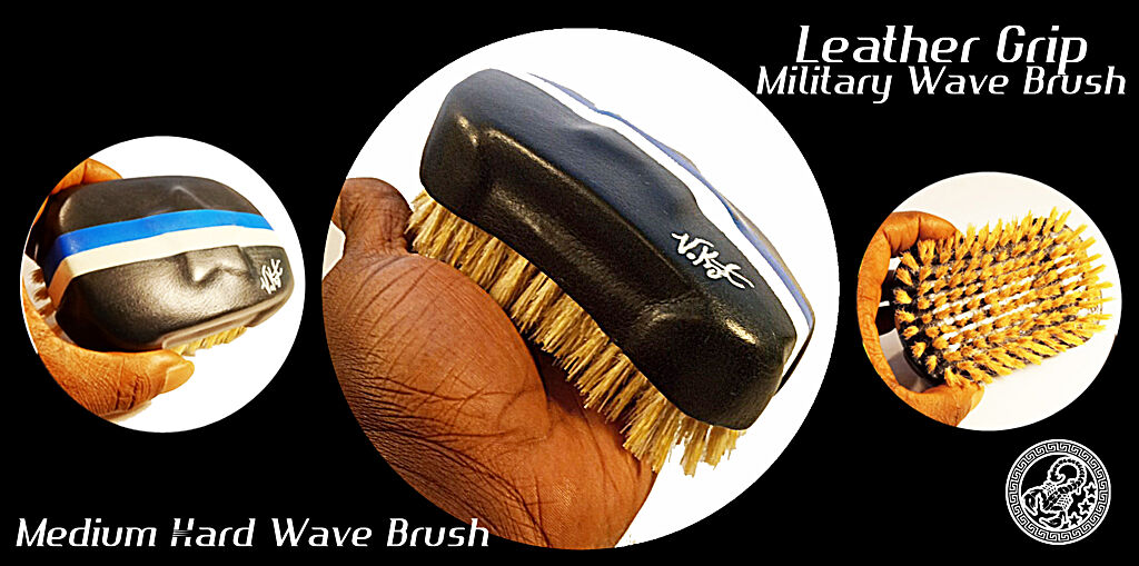 Leather Grip Military Wave Brush | King Scorpion 540 DBO