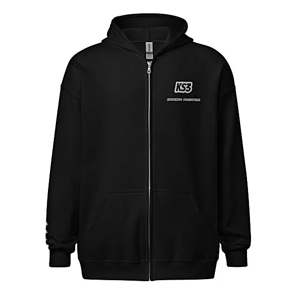 Gildan Unisex Black Heavy Blend 50/50 Full Zip Hoodie | S-5XL