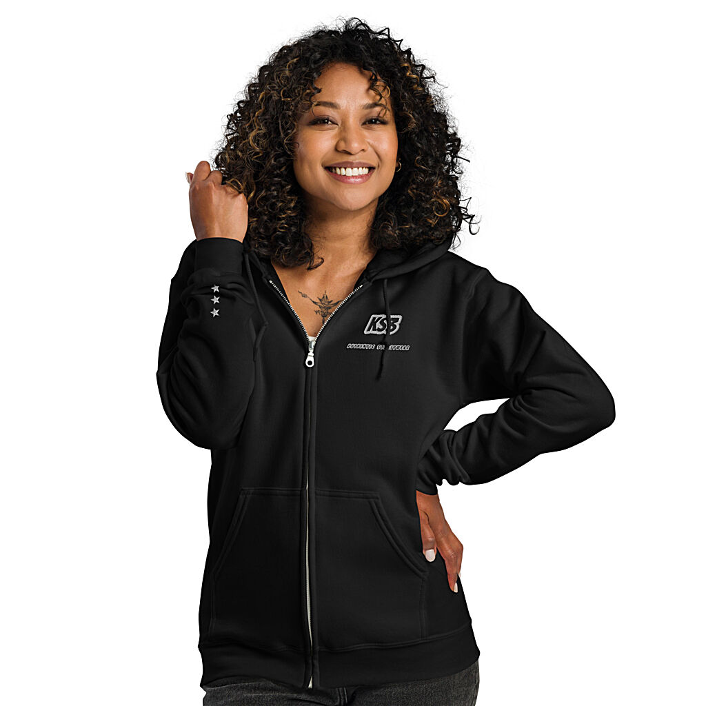 Gildan Unisex Heavy Blend 50/50 Full Zip Embroidered Hoodie | S-5XL | Black