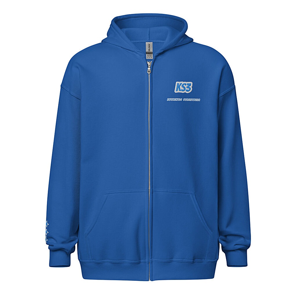 Gildan Unisex Heavy Blend 50/50 Embroidered Full Zip Hoodie | S-5XL | Royal Blue