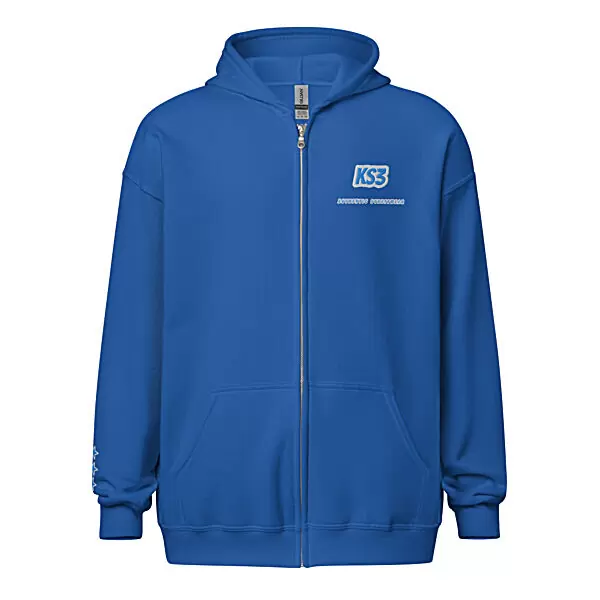 Gildan Unisex Heavy Blend 50/50 Embroidered Full Zip Hoodie | S-5XL | Royal Blue