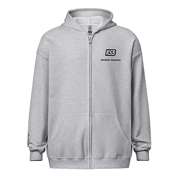 Gildan Unisex Heavy Blend 50/50 Embroidered Full Zip Hoodie | S-5XL | Sport Grey