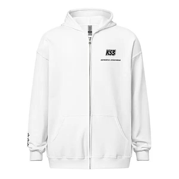 Gildan Unisex Blend 50/50 Full Zip Embroidered Hoodie | S-3XL | White