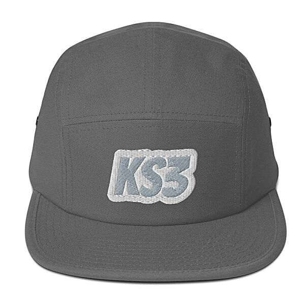 KS3 | Embroidered Five Panel Cap | Grey