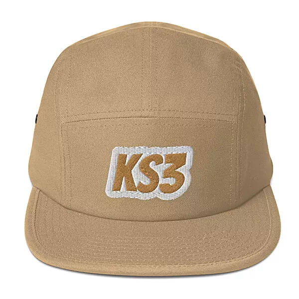 KS3 | Embroidered Five Panel Cap | Khaki