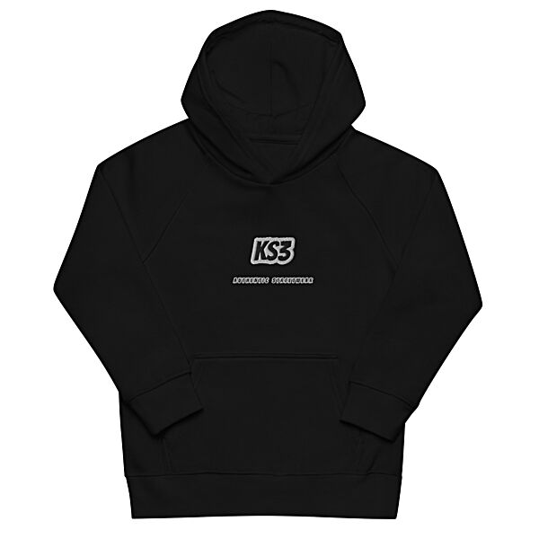 KS3 Kids Eco Embroidered Hoodie | 4y-12y Black