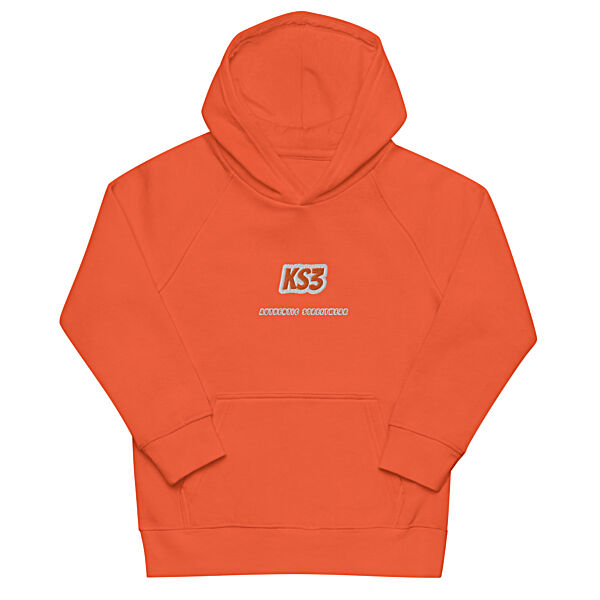 KS3 Kids Eco Embroidered Hoodie | 4y-12y Burnt Orange