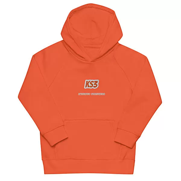 KS3 Kids Eco Embroidered Hoodie | 4y-12y Burnt Orange