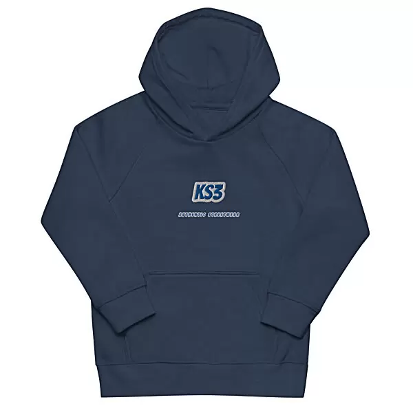 KS3 Kids Eco Embroidered Hoodie | 4y-12y French Blue
