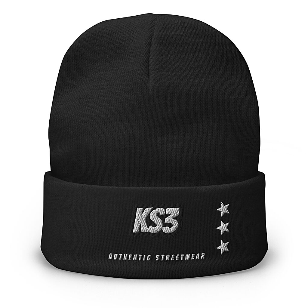 KS3 Embroidered Beanie | Black