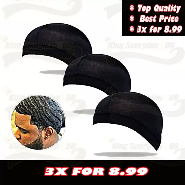 Black Polyester Wave Cap Bundle Set