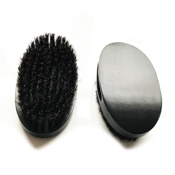Black Medium Boar Bristle Wave Brush | Hairbrush | Beard Brush