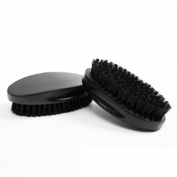 Black Medium Boar Bristle Wave Brush | Hairbrush | Beard Brush