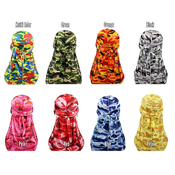Silk Camo Fat-lace Du-rag | Du-Rag | Do-rag | Headwear Bandanas Headwear