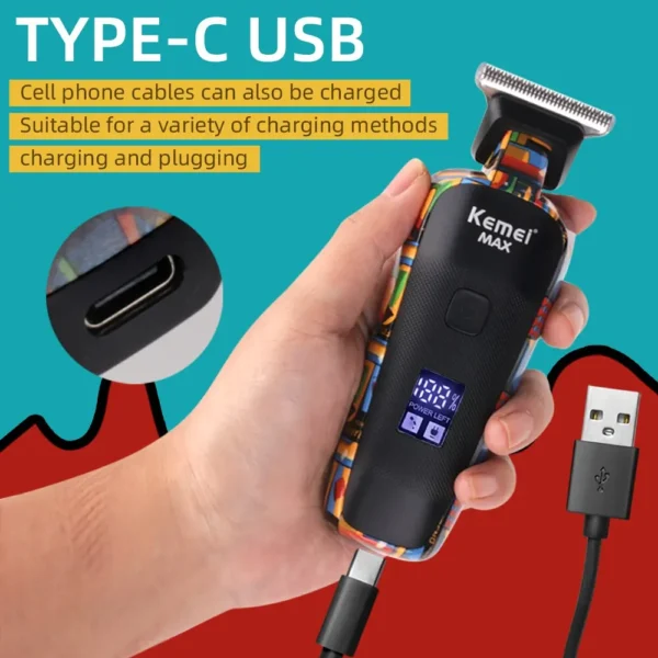 Kemei-5090 Digital Professional Barber Hair Clipper with Display