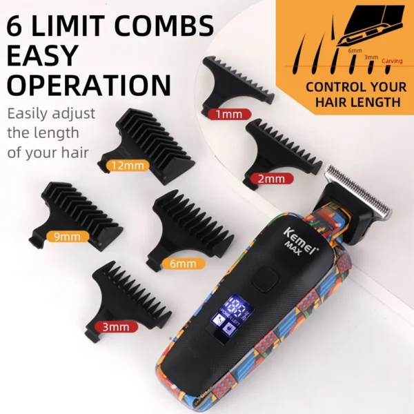 Kemei-5090 Digital Professional Barber Hair Clipper with Display