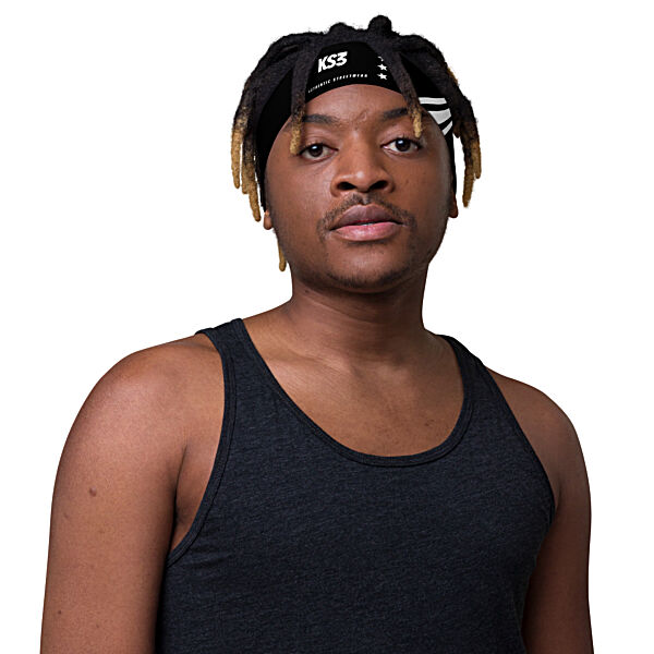 KS3 Unisex Sports Headband | Black/White