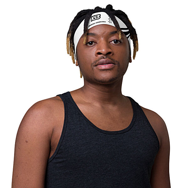 KS3 Unisex Sports Headband | White/Black