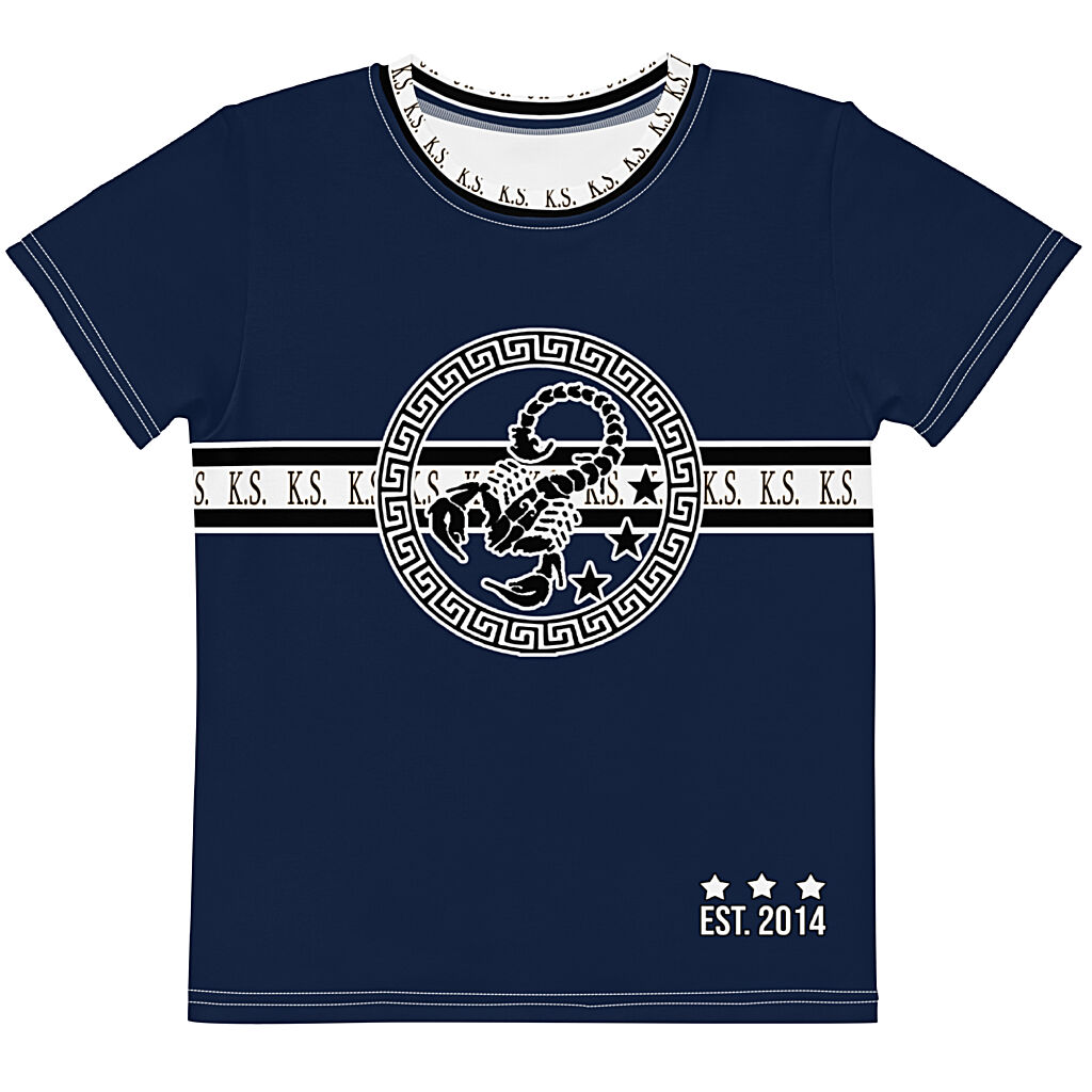 King Scorpion 360 Kids Crew Neck T-Shirt | Navy
