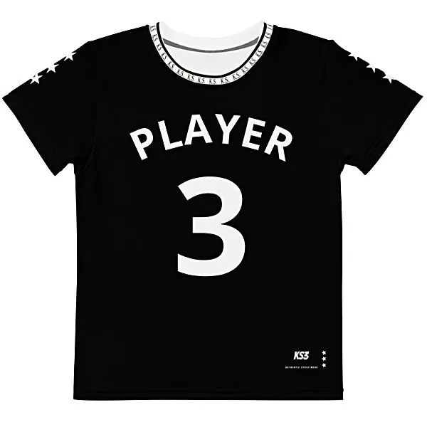 King Scorpion 360 Player 3 Kids Crew Neck T-Shirt | Black/White 2T-7