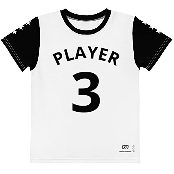 King Scorpion 360 Player 3 Kids Crew Neck T-Shirt | White/Black 2T-7 | 2212