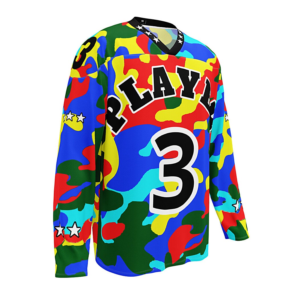 KS3 Unisex Hockey Fan Jersey | Multi Color Camo/Black/White 2XS-6XL