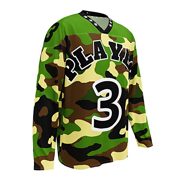 KS3 Unisex Hockey Fan Jersey | Army Green Camo/Black/White 2XS-6XL
