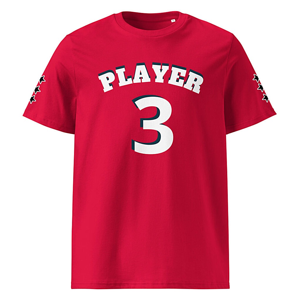 King Scorpion 360 Player 3 Men's Organic Cotton T-shirt | S-2XL | Red